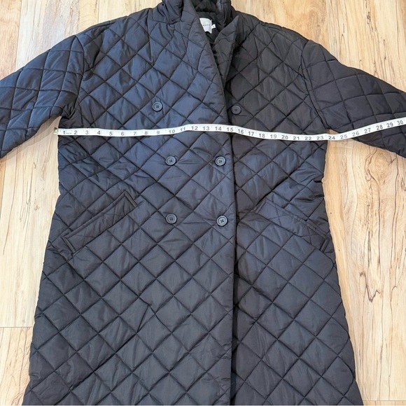Rebecca Minkoff Double Breasted Quilted Long Black Coat - Picture 10 of 13